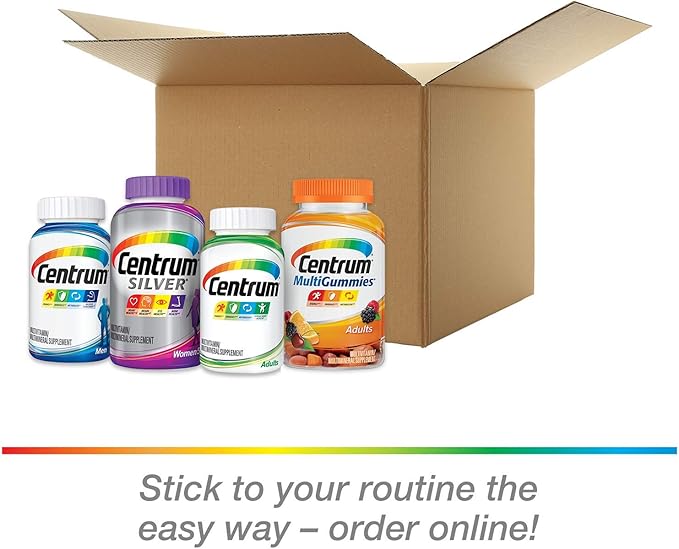 Centrum Adult Multivitamin/Multimineral Supplement with Antioxidants Zinc Vitamin D3 and B Vitamins Gluten Free Non-GMO Ingredients - 200 Count