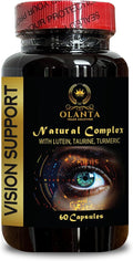 Eye Vitamins with Lutein and Bilberry - VISION SUPPORT NATURAL COMPLEX - Vision Health for Adults with Vitamins C Eye Vitamin Ingredients Eye Health Complex Supplement - 1 Bottle
