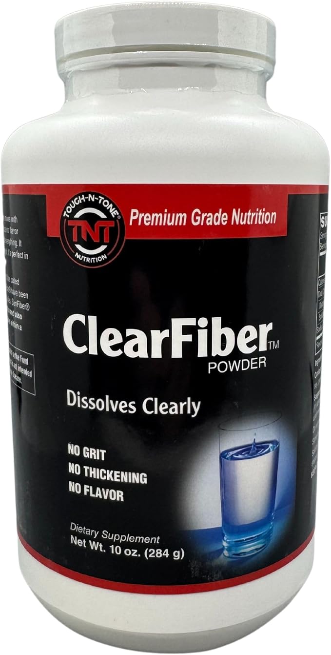 TOUGH-N-TONE ClearFiber Powder – Soluble Fiber with SunFiber® PHGG – Tasteless Odorless Non-Thickening – Supports Digestive &amp Heart Health – Prebiotic