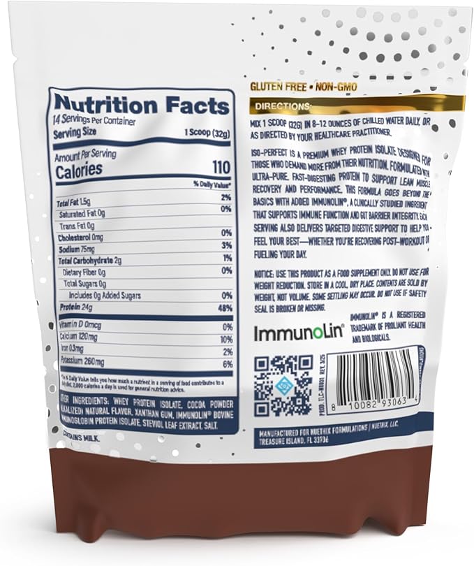 NuEthix Formulations ISO-Perfect with Digestive Support (Chocolate 14 Servings)
