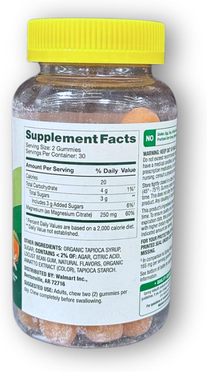 Magnesium Citrate Gummies 250mg- Bone and Muscle Wellness 60 Ct (Pack of 1) Boxed by Fusion Shop Store