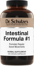Dr. Schulze's Intestinal Formula #1 - Bowel Movement Supplement for Colon Health Support - Bloating &amp Constipation Aid - Intestinal Cleanse - All-Natural - Plant-Based - Vegan - 250 Count