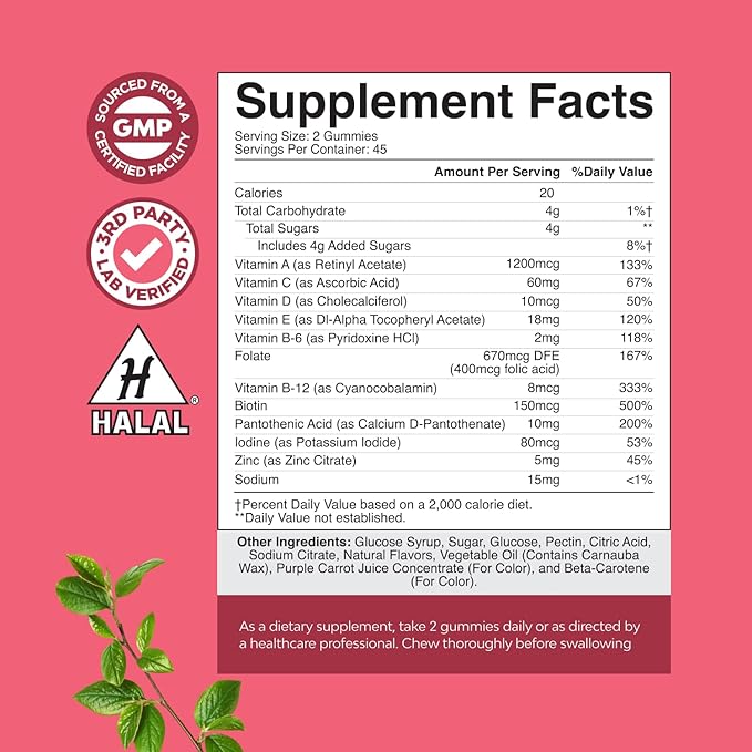 Bundle of Perimenopause Supplement with Maca Root Vitex Berry Black Cohosh for Hot Flashes Night Sweats Hormone Balance &amp Mood and Delicious Daily Women's Multivitamin Gummies for Energy and Immun