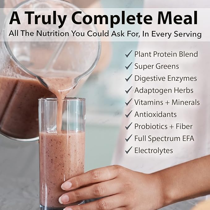 PlantFusion Complete Meal Replacement Shake - Plant Based Protein Powder with Superfoods Greens &amp Probiotics - Vegan Gluten Free Soy Free Non-Dairy No Sugar Non-GMO - Vanilla 2 lb