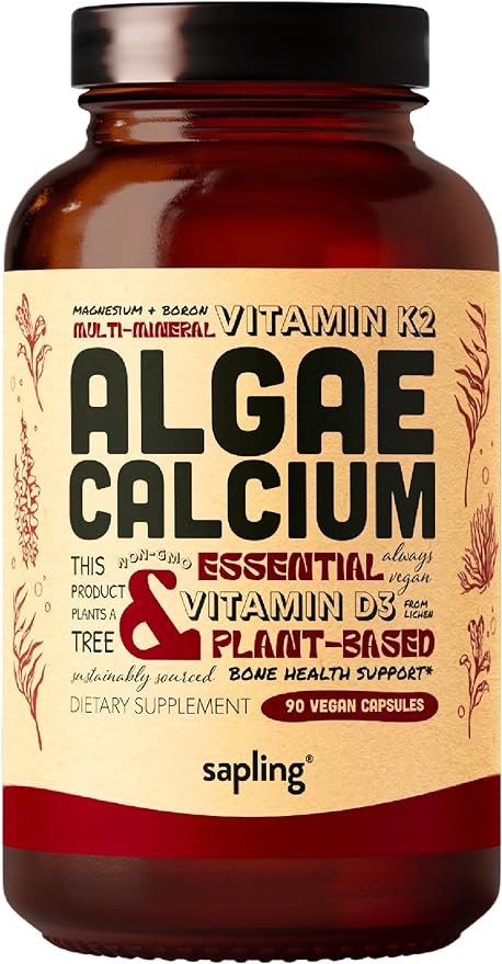 Vegan Omega 3 180 Softgels &amp Algae Calcium &amp Vitamin B Complex Bundle - Plant Based DHA &amp EPA Calcium Supplement from Red Algae Essential B Vitamins