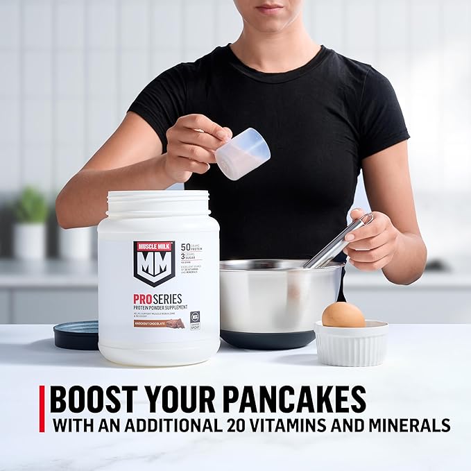 Muscle Milk Pro Series Protein Powder Supplement Slammin' Strawberry 2 Pound 11 Servings 50g Protein 3g Sugar 20 Vitamins &amp Minerals NSF Certified for Sport Packaging May Vary