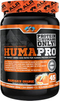 Humapro | Amino Acids Protein Matrix for Humans | 99% Utilization for Lean Muscle | Vegan Gluten Free | 334g / 45 Servings (Mandarin Orange)