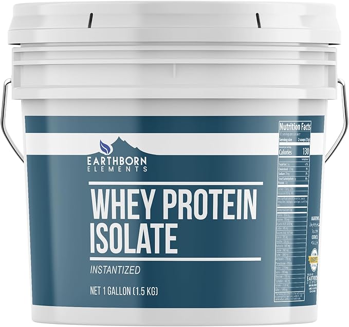Earthborn Elements Soy Protein Hemp Seed Protein and Whey Protein Isolate Bundle 1 Gallon Bucket Each Protein Powders Workout Supplements