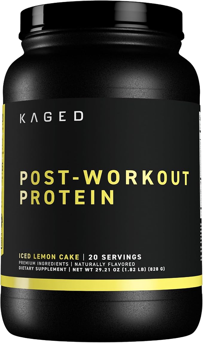 Kaged Post Workout Protein Powder | Iced Lemon Cake | Whey Protein Creatine Glutamine &amp Betaine | Re Recovery Drink | Supports Muscle Building | Supplements for Men &amp Women | 20 Servings