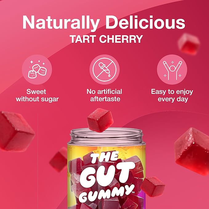 Gut Health for Women &amp Men Pre Post Probiotics Gummies for Digestive Health Constipation Tribiotics for Bloating Immune Support Skin &amp Belly Fat Wellness Tart Cherry – 60 Count