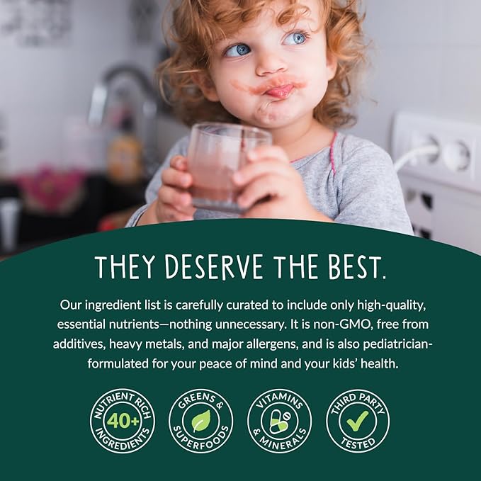 Beam Kids Multivitamin Powder – Kids Vitamins with Greens Probiotic &amp Prebiotic Immune Support for Children &amp Toddlers No Artificial Sweeteners For Picky Eaters 20 Servings Chocolate Chi
