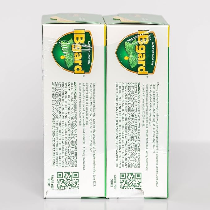 IBgard Gut Health Supplement Peppermint Oil Capsules for Abdominal Comfort 96 Capsules