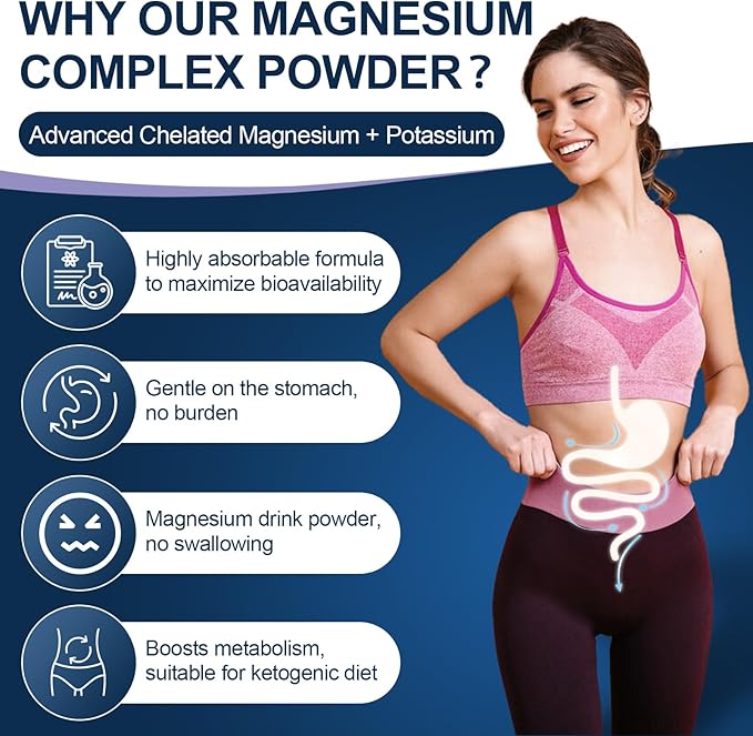 NATURE TARGET Magnesium Powder Supplement with Glycinate Citrate Malate Magnesium Complex with L-Theanine &amp Vitamin B6 for Muscle Heart &amp Brain Vegan 10.58 oz (100 Servings) Lemon Orang