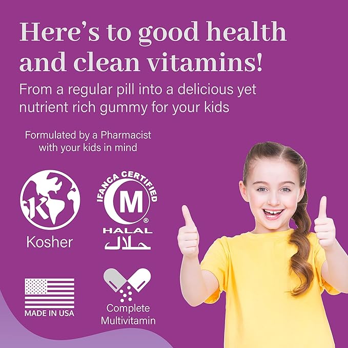 Salaam Nutritionals - Multivitamins Multivitamins for Kids Gummy Vitamins with 13 Essential Vitamins + Minerals Bone and Immunity Support 90 Count 3 Packs