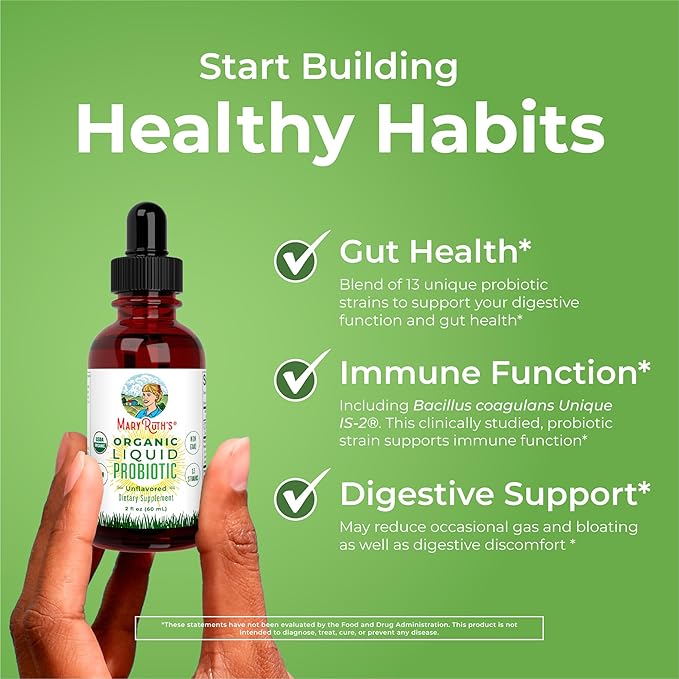 MaryRuth's Morning Multivitamin +Hair Growth (Peach Mango 15oz) Nighttime Multimineral (Coconut 15oz) &amp Probiotic Drops (2oz) | Vegan Vitamins for Beauty Bedtime &amp Wellness | Non-GMO