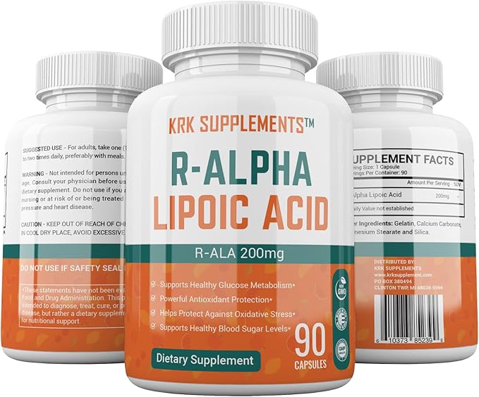 1 Bottle R-ALA R-Alpha Lipoic Acid 200mg 90 Capsules