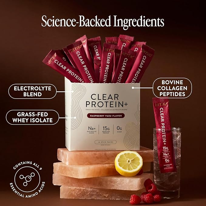 Arrae Clear Protein – Natural Protein Supplement Smooth Texture Easy to Mix 14 Servings Clean Formula with Electrolytes