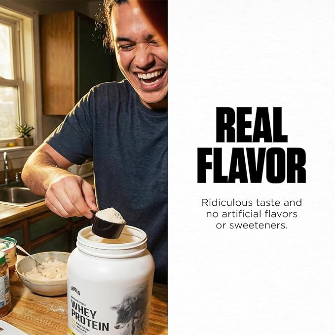 Levels Grass Fed Whey Protein Powder No Artificials 24G of Protein Vanilla Bean 2LB