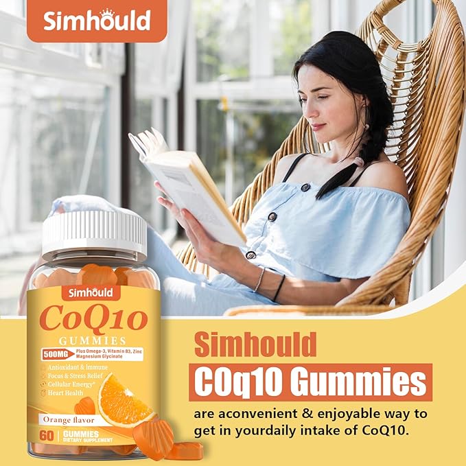 2 Pack CoQ10 500MG Gummies - Plus Omega-3 Magnesium Vitamin B3 &amp Zinc - 3X Better Absorption Coenzyme Q10 Supplements for Heart Health Cellular Energy &amp Antioxidant Non-GMO 120 Counts