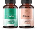 HERBAMAMA Inulin and Chicory Kit - Bundle of 1200 mg Inulin Fiber &amp 1200 mg Chicory Root Capsules - Vegan Non-GMO Gelatinl-Free - 2 Pack
