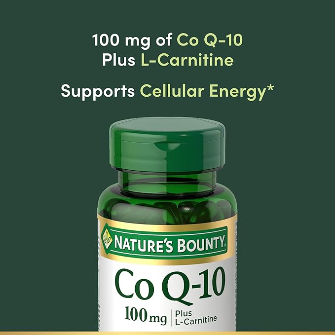 Nature's Bounty CoQ10 Supports Heart Health 100mg Plus L-Carnitine 60 Softgels (Pack of 3)
