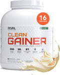 RIVAL NUTRITION Clean Gainer Protein Powder – 5LB Soft Serve Vanilla – High Protein Lean Mass &amp Weight Gainer | 550 Calories 30g Protein 97g Multi-Source Carbs No Artificial Flavor – 16 Serving
