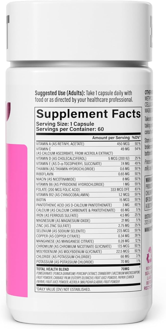 Habit Womens Multi Supplement 2 Pack (120 Capsules) - New Look Supports General Health &amp Wellness 23 Essential Vitamins and Minerals Fruit extracts Folate Iron B12 Biotin Non-GMO