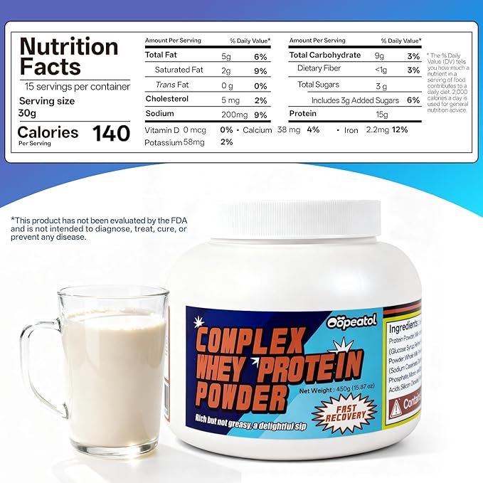 Creatine Monohydrate Tablets | 3.6g Creatine per Serving (3 Tablets) | Gentle Whey Protein Powder | Easy to Digest | 30g Protein Supports Strength Endurance | Smooth Mixing Non-GMO