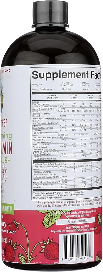 Mary Ruth's Strawberry Morning Liquid Multivitamin Essentials 30 FZ