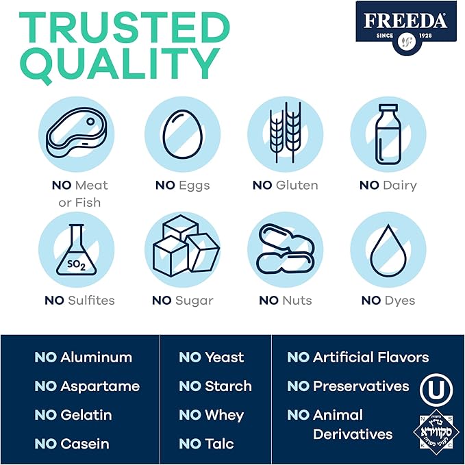 Freeda Maximum Strength Multivitamin – High Potency Daily Supplement for Active Adults (Men &amp Women) – Iron Free – SCD Diet Compatible – 120 Capsules – Ultra-Freeda