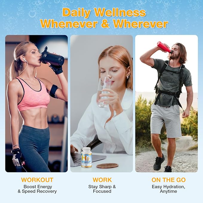 Magnesium -Infused Hydrogen Water Tablets (120 Servings) 8 PPM H2 Molecular Tablets for Energy Boost Brain Health &amp Cognitive Support Lemon Flavor Gluten-Free &amp Non-GMO