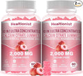 2 Packs 2000mg Calcium Citrate with Vitamin D3 K2 Supplements Gummies for Women &amp Men Magnesium Zinc High Absorption Bone Muscle &amp Immune Support 120 Counts Peach Flavor Gummies