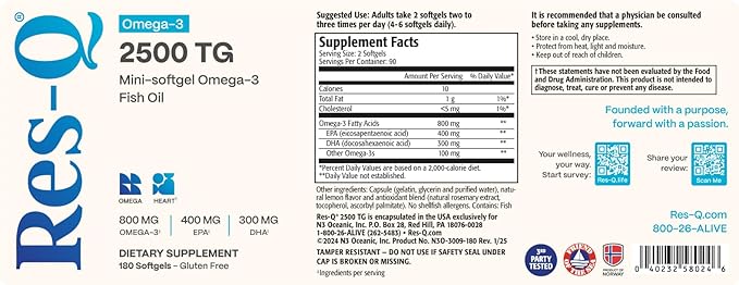 Res-Q 2500 TG Omega-3 Fish Oil Mini Gel Capsules
