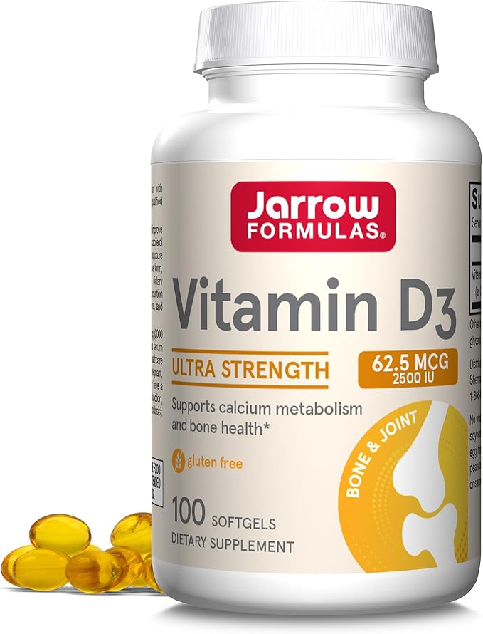 Jarrow Formulas QH-Absorb 100 mg Max Absorption - CoQ10 Ubiquinol &amp Vitamin D3 62.5 mcg (2500 IU) - 100 Servings (Softgels)