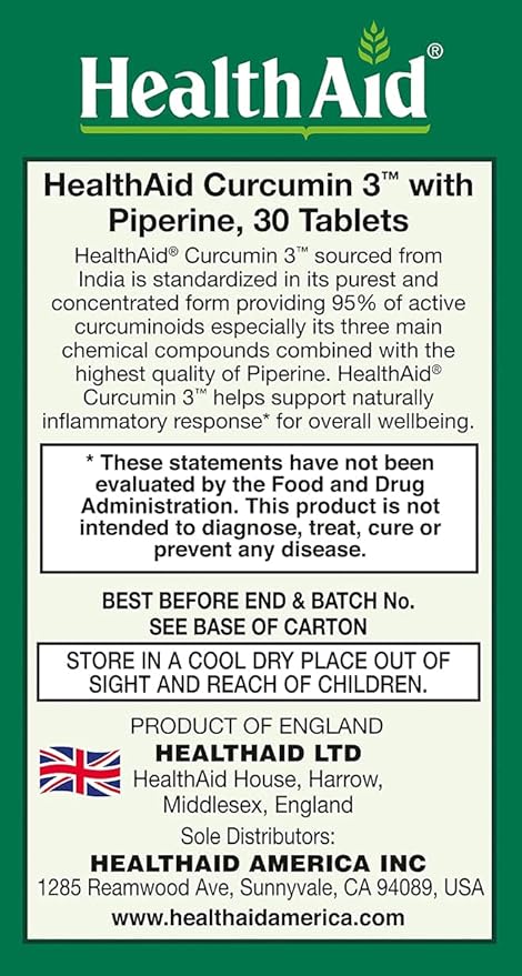Curcumin Complex 600 mg 30‑Count | Turmeric Extract with Bioperine for Enhanced Absorption 95% Curcuminoids | Vegan Daily Joint &amp Immune Support Supplement