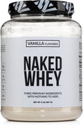 NAKED Whey Vanilla Protein Powder - Only 3 Ingredients - Grass Fed Whey Protein Powder Vanilla Flavor and Organic Coconut Sugar NSF Certified No GMO No Soy and Gluten Free - 24 Servings