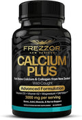 FREZZOR Calcium Plus with UAF1000+ New Zealand Natural Raw Calcium Supplement for Bones Teeth Gut Health &amp Cardiovascular Support Phosphorus Magnesium Collagen Selenium 90 Capsules 1 Bot