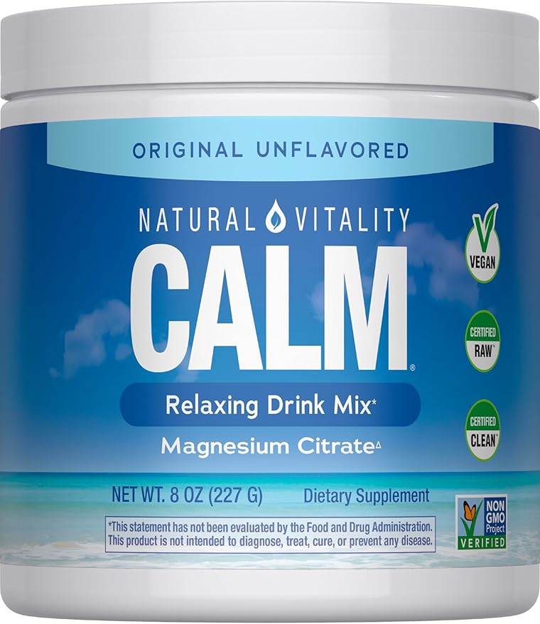 Natural Vitality MaxCalm Magnesium Powder | High Absorbable Ionic Glycinate and Citrate Formula | 8oz Unflavored Supplement