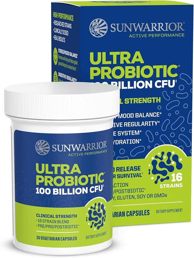 Probiotic for Gut Health 100 Billion CFU Probiotics Supplement Capsules 16 Strains Prebiotics + Postbiotics for Gut Immune &amp Colon Health Energy &amp Endurance Support Soy-Free Non-GMO 30 Capsule