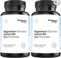 Zinc Picolinate Magnesium Glycinate Supplements with P5P Vitamin B6 | Magnesium and Zinc Vitamin | Reproductive &amp Fertility Health Hormone Balance Immune System Support | 30 Day Supply (Pack of