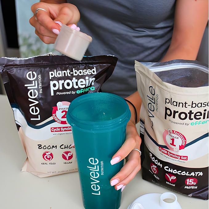 Boom Chocolata Plant-Based Protein Powder - Phase 2: Luteal | Pea &amp Pumpkin Protein | Iron Fiber &amp Vegan Lactoferrin | No Artificial Sweeteners