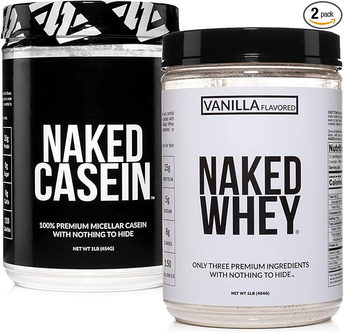 NAKED Grass Fed Protein Bundle: 1LB Casein and 1LB Vanilla Whey