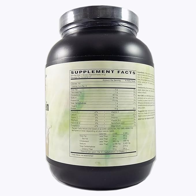 Holly Hill Health Foods Whey Protein 37 Day Supply Unsweetened Unflavored 32 Ounces