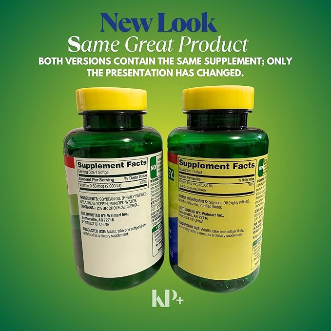 KP+ Vitamin D 50 mcg (2000 IU) | Bone &amp Immune Health | 400 Softgels | Pack of 2