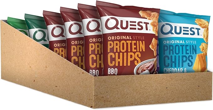 Quest Vanilla Protein Shake High Protein Low Carb Gluten Free Keto Friendly 11 Fl.Oz 4 Count (Pack of 3) &amp Quest Nutrition Protein Chips Variety Pack (BBQ Cheddar &amp Sour Cream Sour Cre