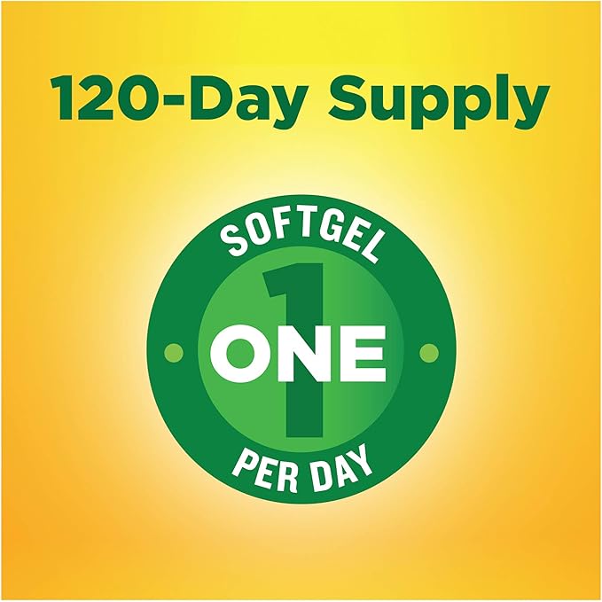 Nature Made Burp-Less Fish Oil 1200 mg One Per Day 120 Softgels Fish Oil Omega 3 Supplement For Heart Health