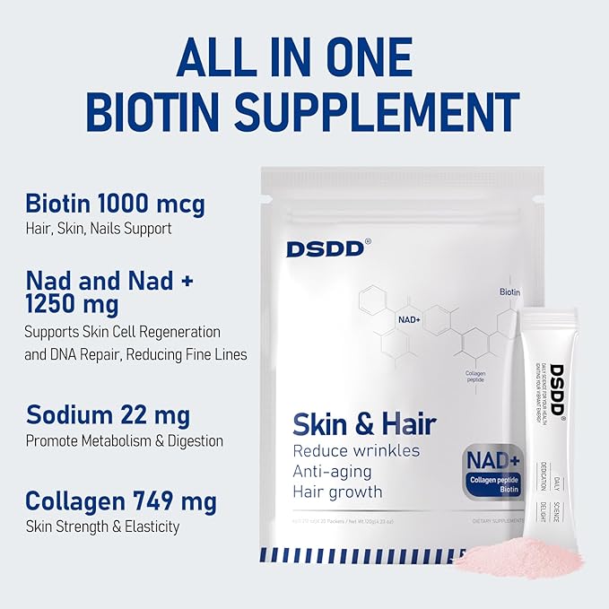 Biotin Supplement for Supports Healthy Hair Skin &amp Nails Hair Growth Vitamins for Women and Men Promotes Natural Growth &amp Thickness | Supports Reduce Wrinkles 60 Servings