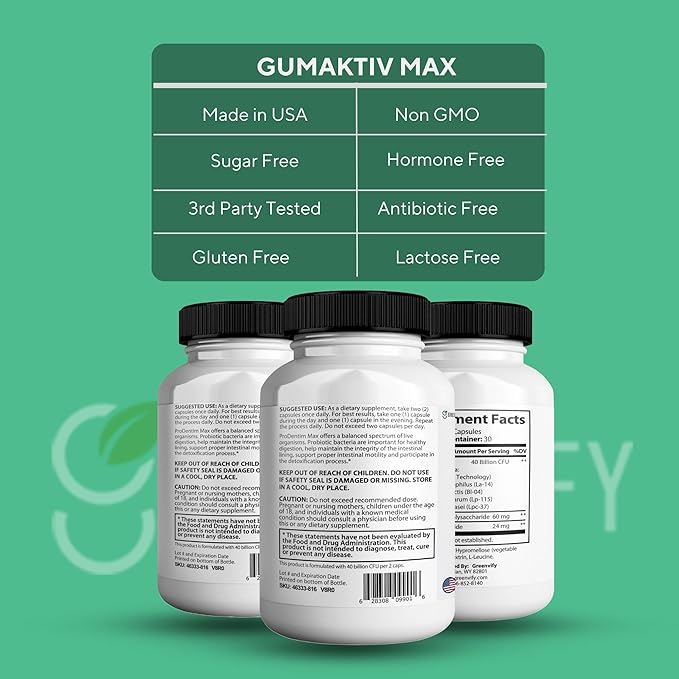 GumAktiv Max Probiotic Supplement 40 Billion CFU 60 Capsules Advanced Formula for Digestive Health (5)