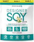 Designer Wellness Soy Isolate Protein Powder with Biotin Hyaluronic Acid and Prebiotics Vegan 0 Sugar Non-GMO Angel Cake Vanilla 1.87 lb