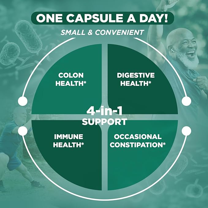 Vital Planet - Vital Flora Men 55+ Daily Probiotic 60 Billion CFU 60 Diverse Strains 7 Organic Prebiotics Immune Support Gas Relief Colon and Digestive Health Probiotics for Men 30 Capsules